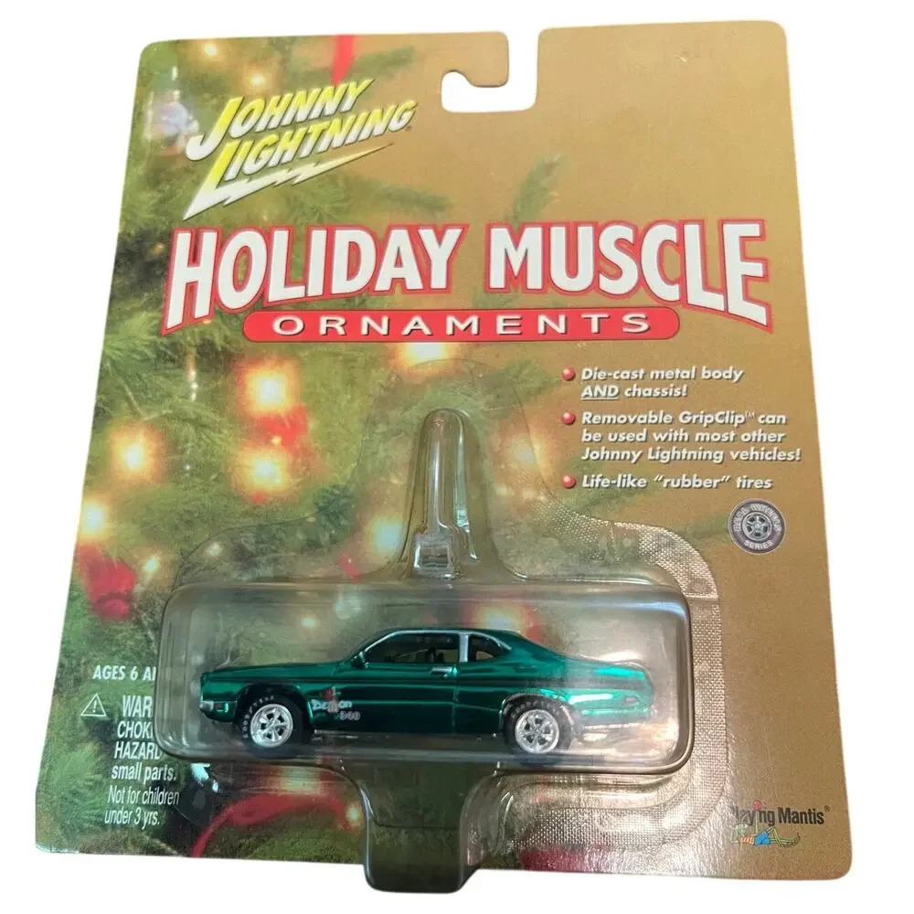 Johnny Lightning Holiday Muscle Ornament 1971 Green Dodge Demon
